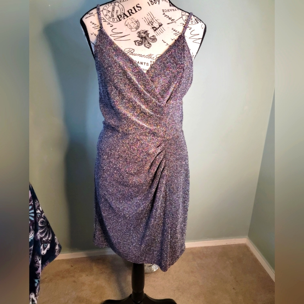 Express party dress in medium. Multicolor sparkle fibers,  not glitter.
